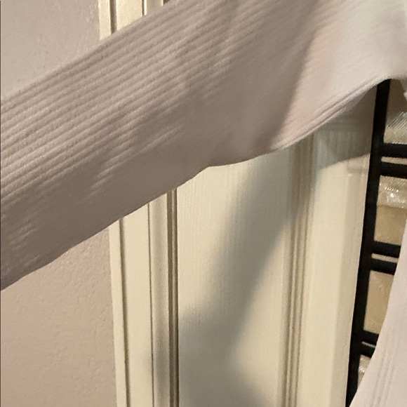 Zara White Ribbed Blouse with Zipper - Picture 5 of 7